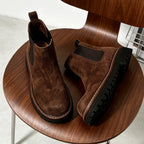 Men's Classic Suede Round Toe Chelsea Boots - Slip-On