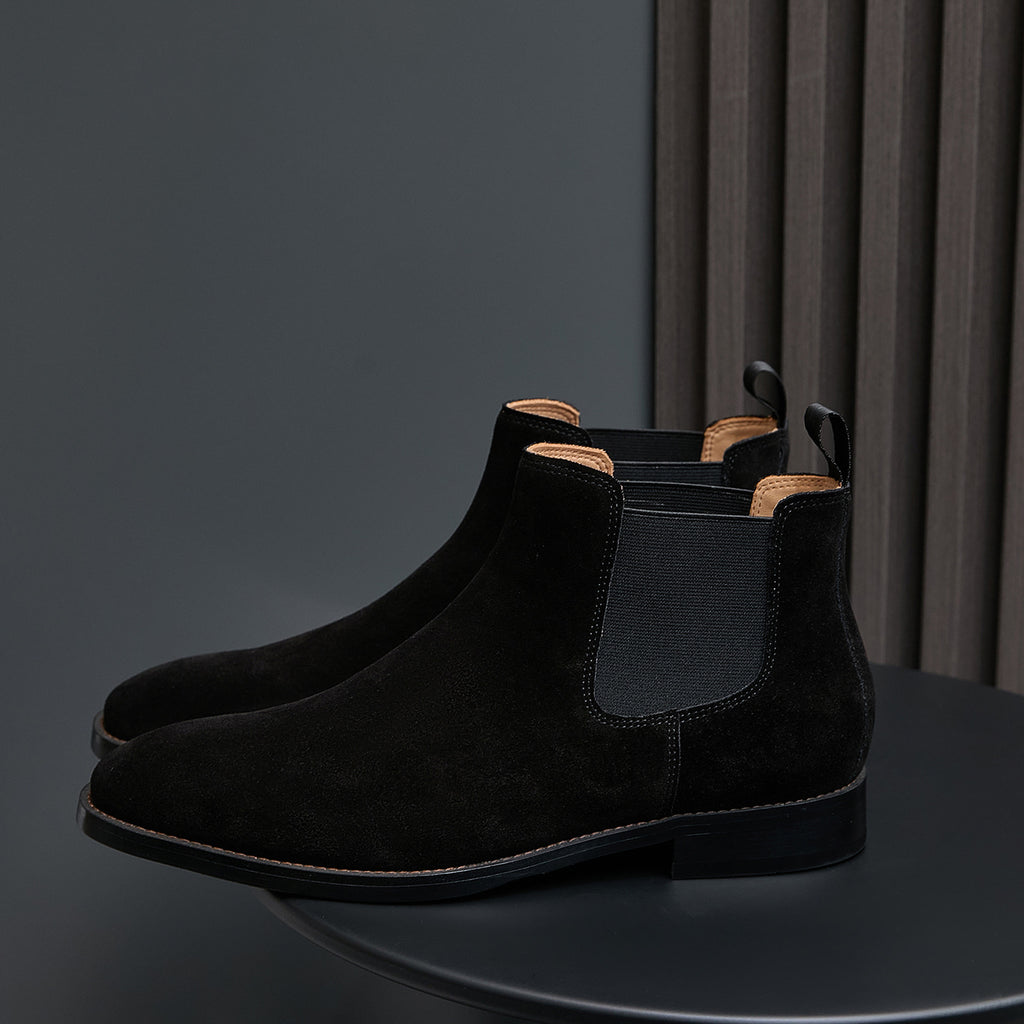Chisel Plain Toe Suede Chelsea Boots for Men