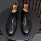 Wingtip Brogue Leather Chelsea Boots for Men