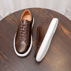 Men's Premium Minimalist Patina Leather Casual Sneakers