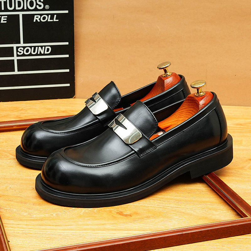 Men's Classic Round Toe Slip-On Leather Loafers