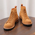 Lace-to-Toe Suede Lug Sole Boots for Men