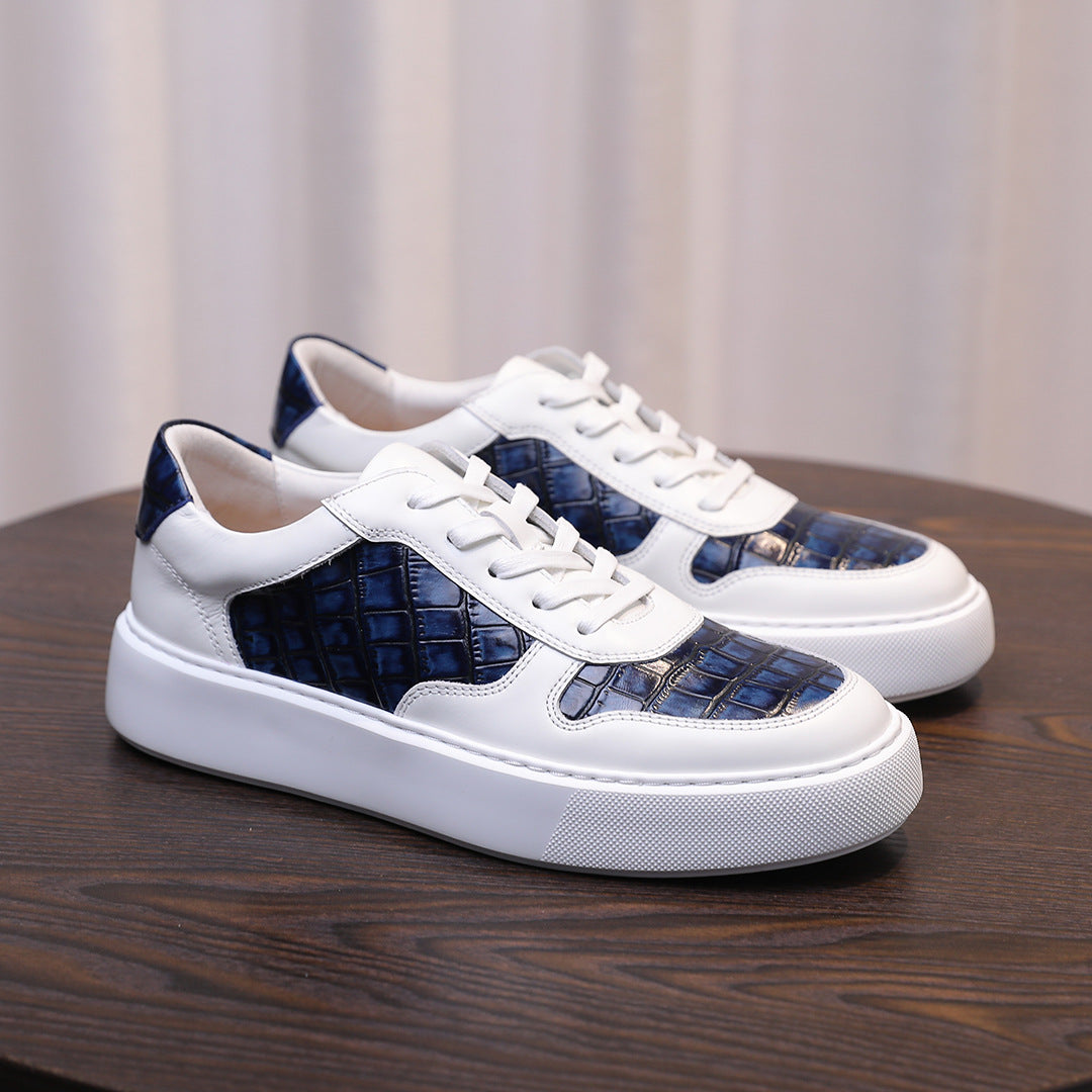 Men's Premium Crocodile Embossed Leather GAT Sneakers