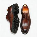 Men's Patina Pointed Toe Leather Derby Dress Shoes