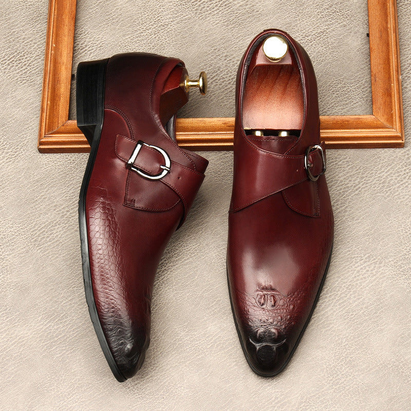 Men's Single-Strap Monk Shoes: Fashion Grand-Rite Dress Shoes