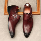 Men's Single-Strap Monk Shoes: Fashion Grand-Rite Dress Shoes
