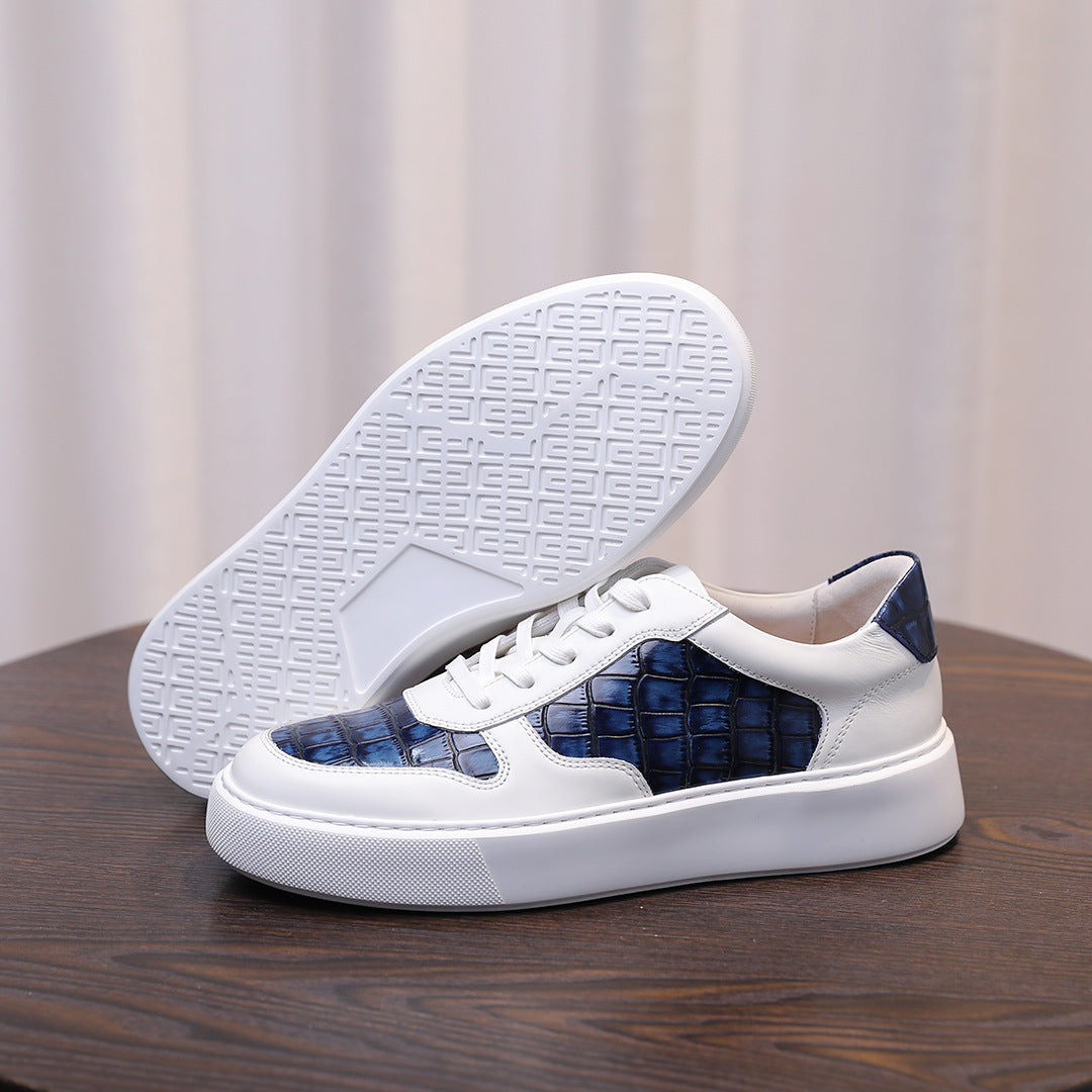 Men's Premium Crocodile Embossed Leather GAT Sneakers