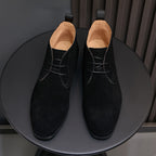 Men's Suede Chisel Plain Toe Lace-Up Chukka Dress Boots