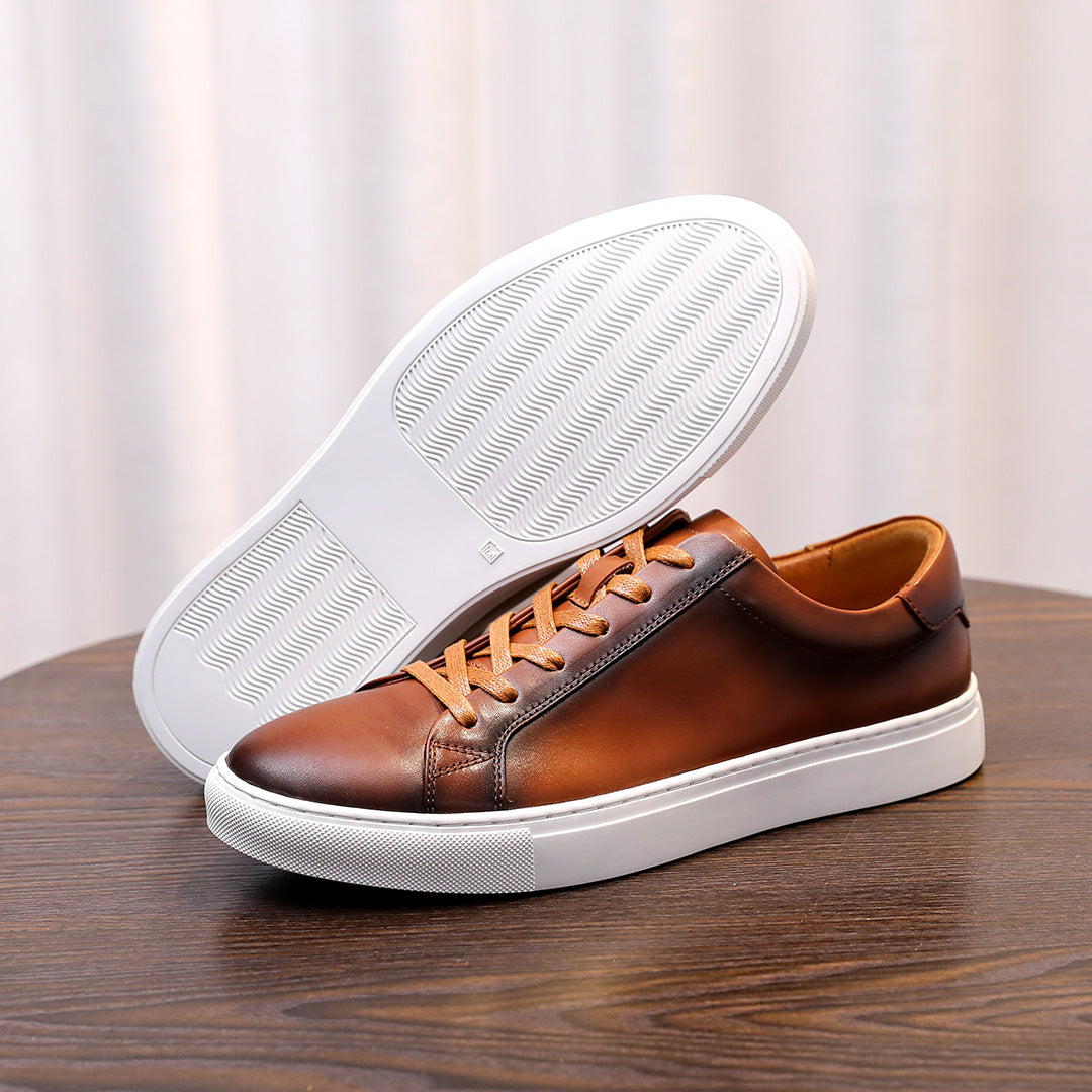 Men's Premium Gradient Patina Leather Sneakers