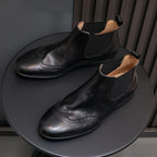 Wingtip Brogue Leather Chelsea Boots for Men