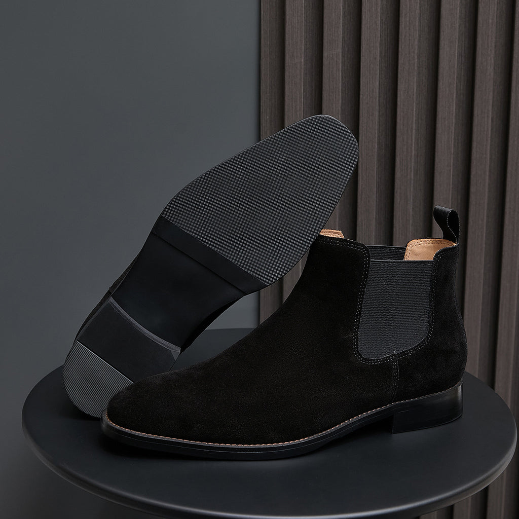 Chisel Plain Toe Suede Chelsea Boots for Men