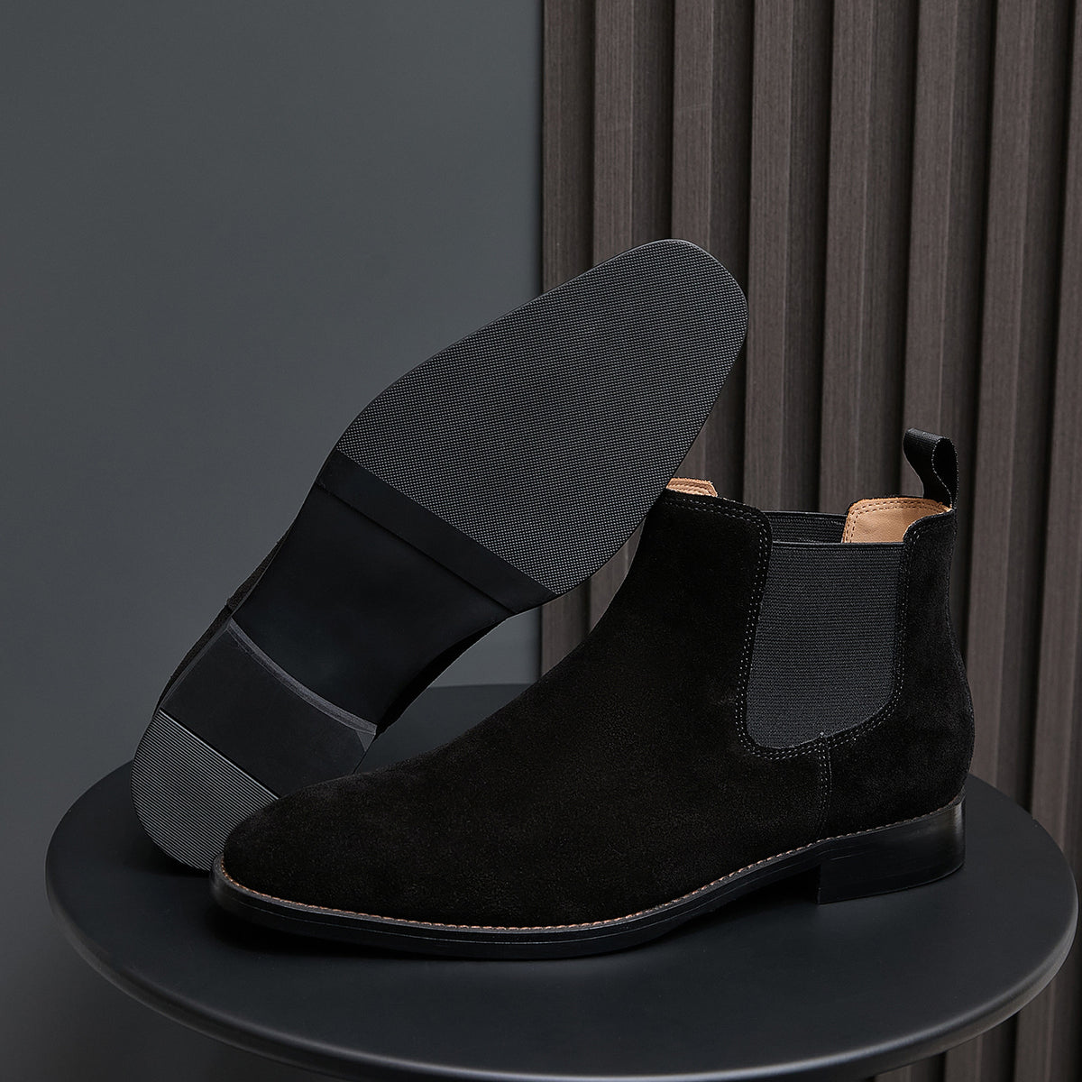 Chisel Plain Toe Suede Chelsea Boots for Men