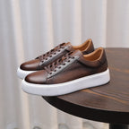 Men's Premium Pebbled Leather Classic Sneakers