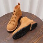 Lace-to-Toe Suede Lug Sole Boots for Men