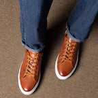 Men's Luxury Full-Grain Leather Low-Top Sneakers