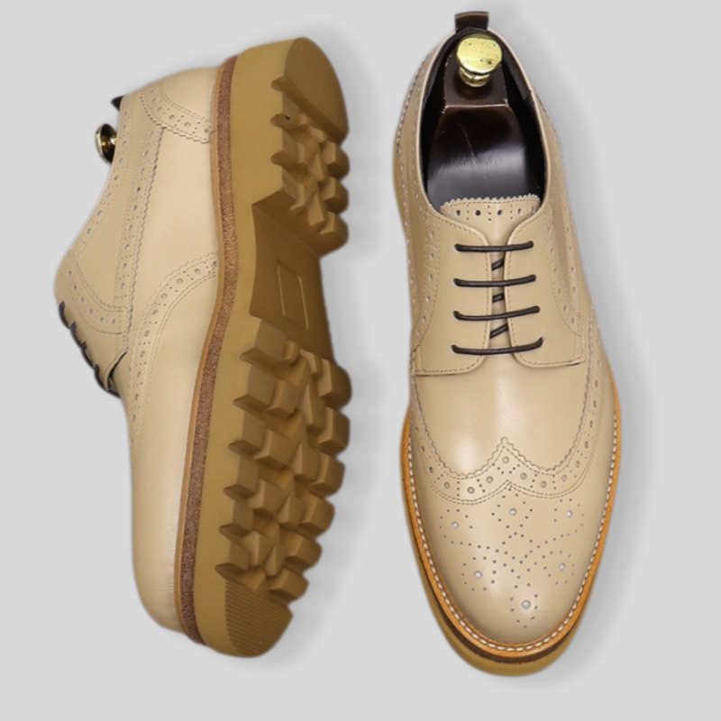 Men's Wingtip Brogue Chunky Gum Lug Sole Derby Shoes