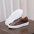 Men's Premium Pebbled Leather Classic Sneakers