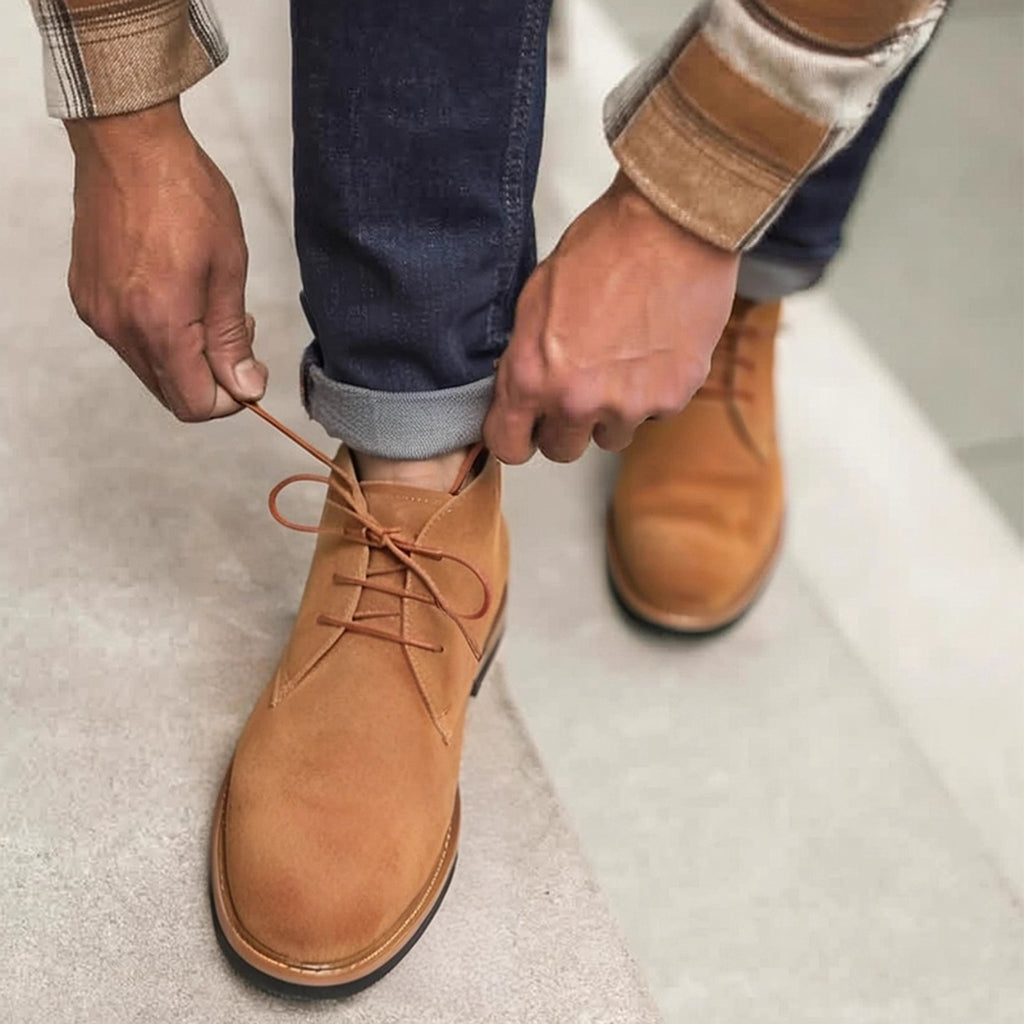 Plain Toe Suede Chukka Boots for Men