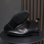 Wingtip Brogue Leather Chelsea Boots for Men