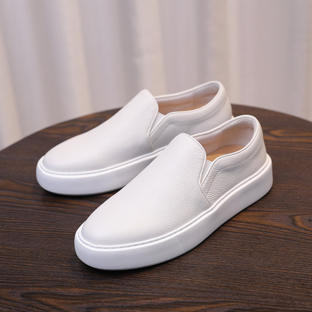Men's Premium Pebbled Leather Slip-On Loafers