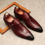Men's Single-Strap Monk Shoes: Fashion Grand-Rite Dress Shoes