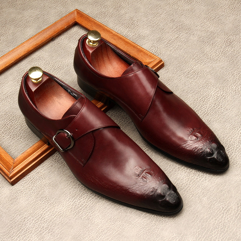 Men's Single-Strap Monk Shoes: Fashion Grand-Rite Dress Shoes