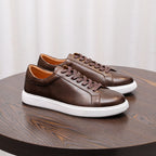 Men's Premium Minimalist Patina Leather Casual Sneakers