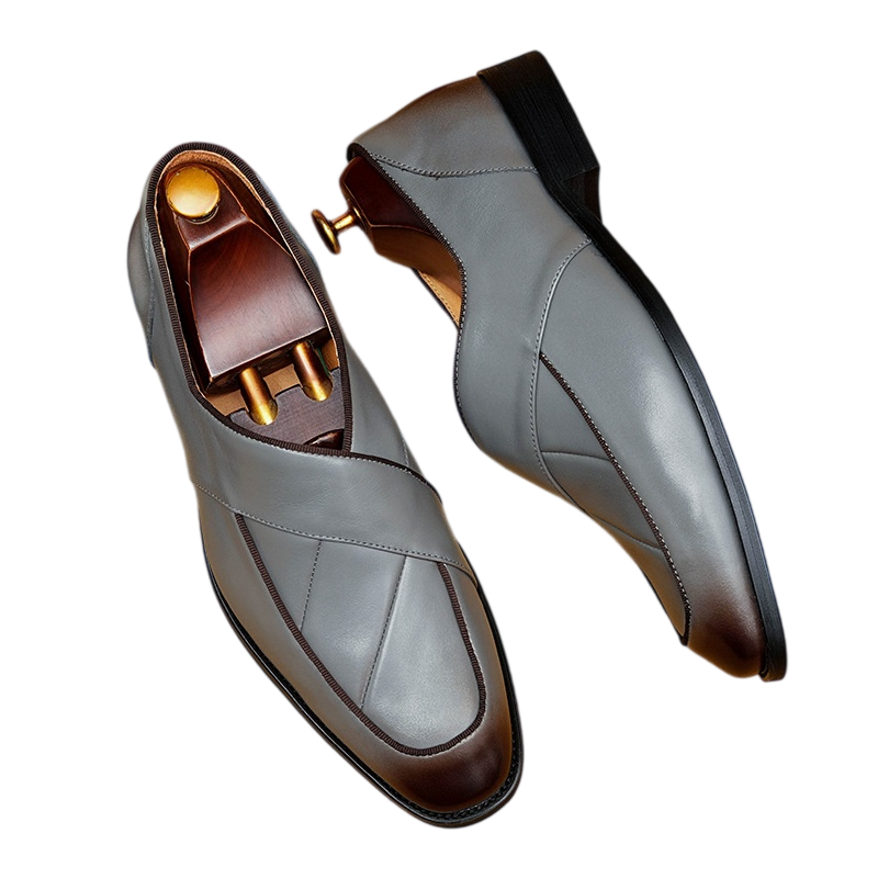 Men's Paneled Slip-On Leather Formal Loafers