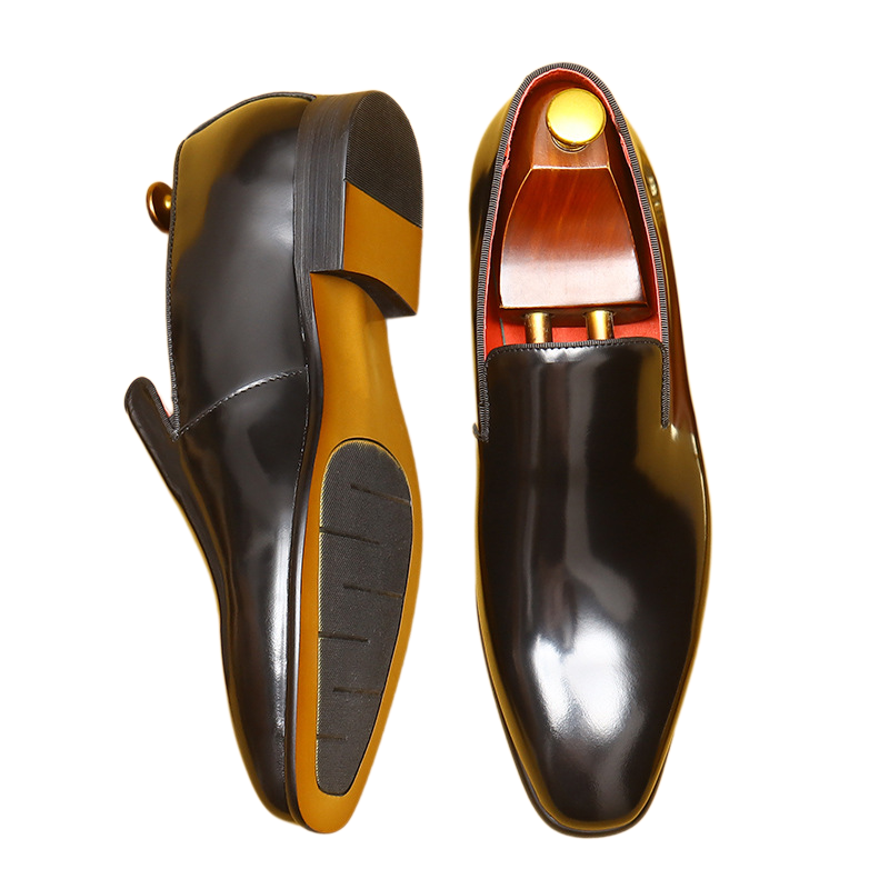 Men's Patent Leather Pointed Toe Casual Loafers