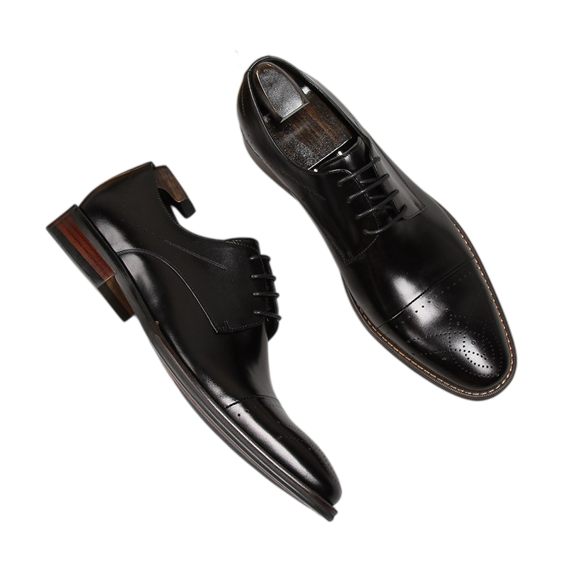 Men's Carved-Style Cap Toe Derby Dress Shoes