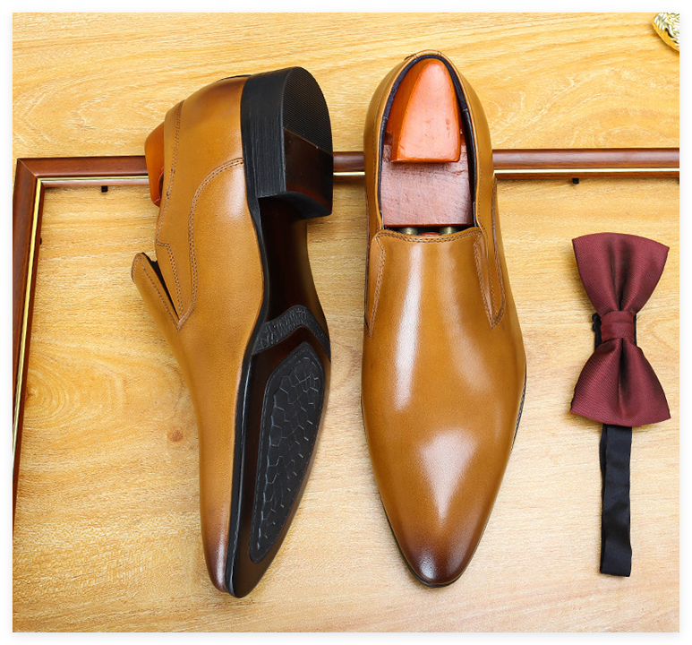 Men's Sleek Pointed Toe Slip-On Dress Loafers