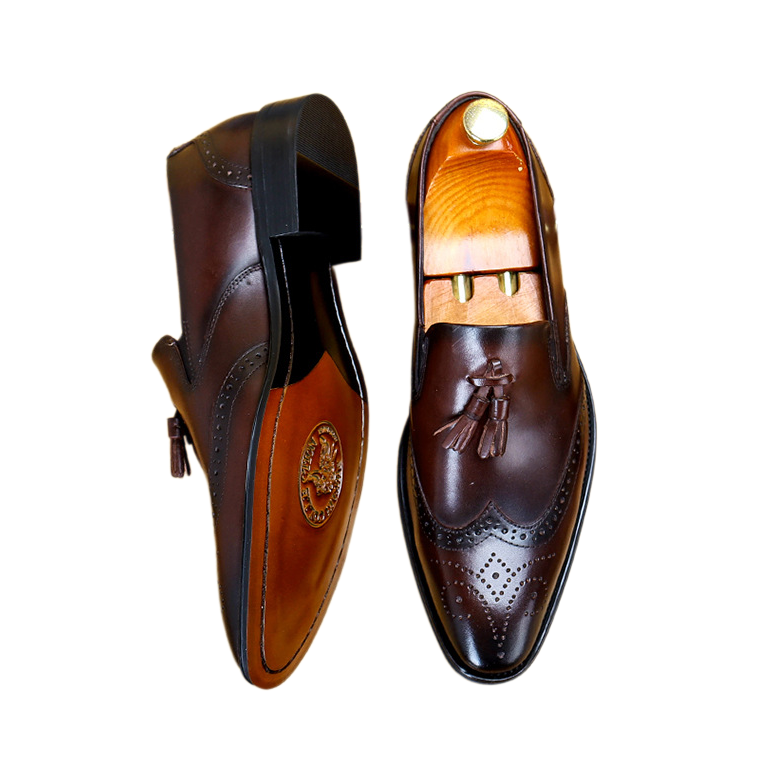 Men's Classic Leather Brogue Tassel Loafers