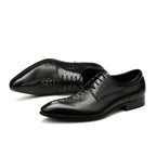 All - Black Textured Derby Shoes: Elegant Business Formal Dress Shoesyes