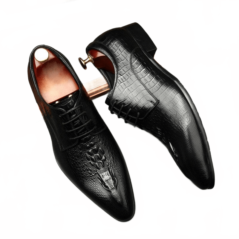 All - Black Textured Derby Shoes: Elegant Business Formal Dress Shoesyes