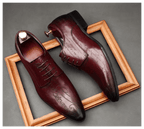 Artistic Patterned Pointed Derby: Luxury Party & Prom Formal Shoesyes