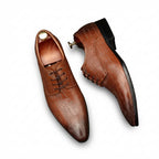 Artistic Patterned Pointed Derby: Luxury Party & Prom Formal Shoesyes
