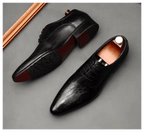 Artistic Patterned Pointed Derby: Luxury Party & Prom Formal Shoesyes