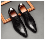 Artistic Patterned Pointed Derby: Luxury Party & Prom Formal Shoesyes