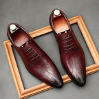 Artistic Patterned Pointed Derby: Luxury Party & Prom Formal Shoesyes