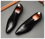 Artistic Patterned Pointed Derby: Luxury Party & Prom Formal Shoesyes