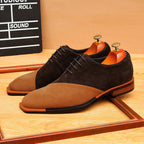 Asymmetric Suede Oxford Shoes Unique Groom Wedding Dress Shoes Menyes