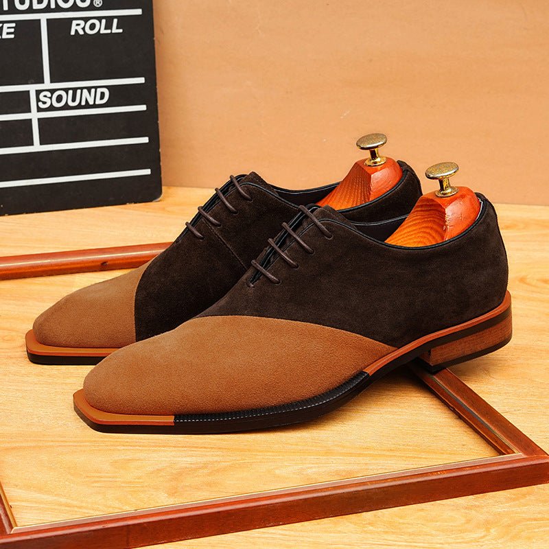 Asymmetric Suede Oxford Shoes Unique Groom Wedding Dress Shoes Menyes