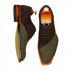 Asymmetric Suede Oxford Shoes Unique Groom Wedding Dress Shoes Menyes