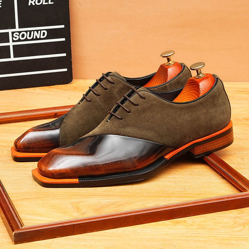 Asymmetric Suede Oxford Shoes Unique Wedding Dress Shoes Menyes