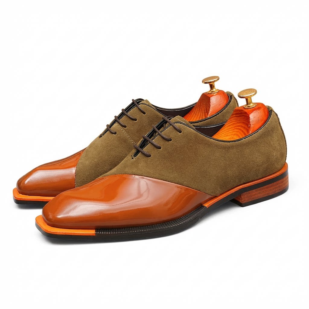 Asymmetric Suede Oxford Shoes Unique Wedding Dress Shoes Menyes