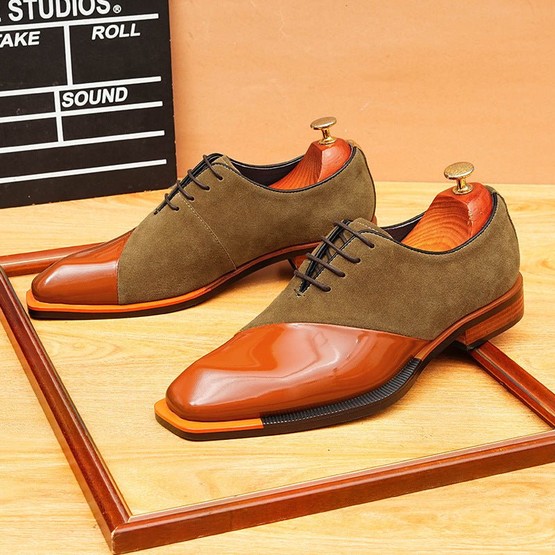 Asymmetric Suede Oxford Shoes Unique Wedding Dress Shoes Menyes
