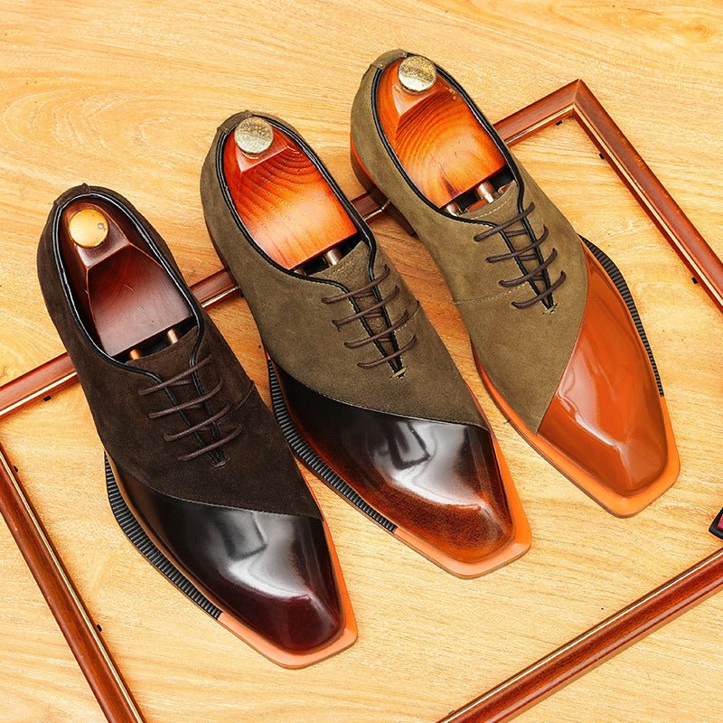 Asymmetric Suede Oxford Shoes Unique Wedding Dress Shoes Menyes