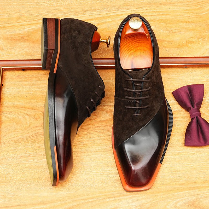 Asymmetric Suede Oxford Shoes Unique Wedding Dress Shoes Menyes