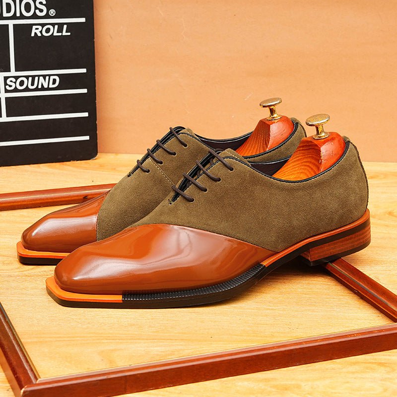 Asymmetric Suede Oxford Shoes Unique Wedding Dress Shoes Menyes