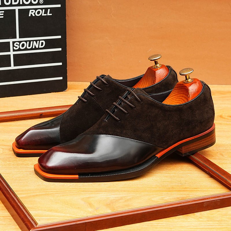 Asymmetric Suede Oxford Shoes Unique Wedding Dress Shoes Menyes